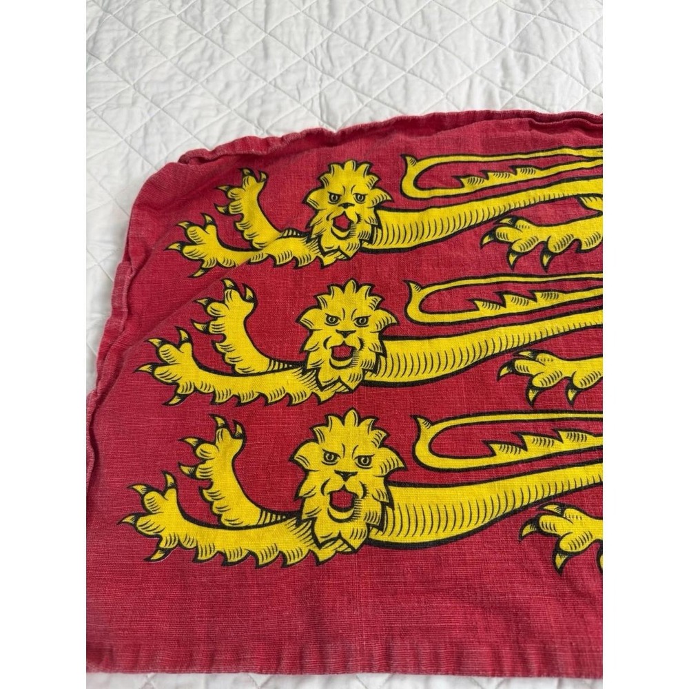 Richard Lion 15x25 English Heritage Banner Linen Cotton Red With Gold Lion UK